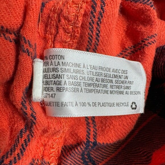 Plaid Merona Mens Red & Blue Button-Up Shirt XXL 100% Cotton Made In India - Picture 6 of 6